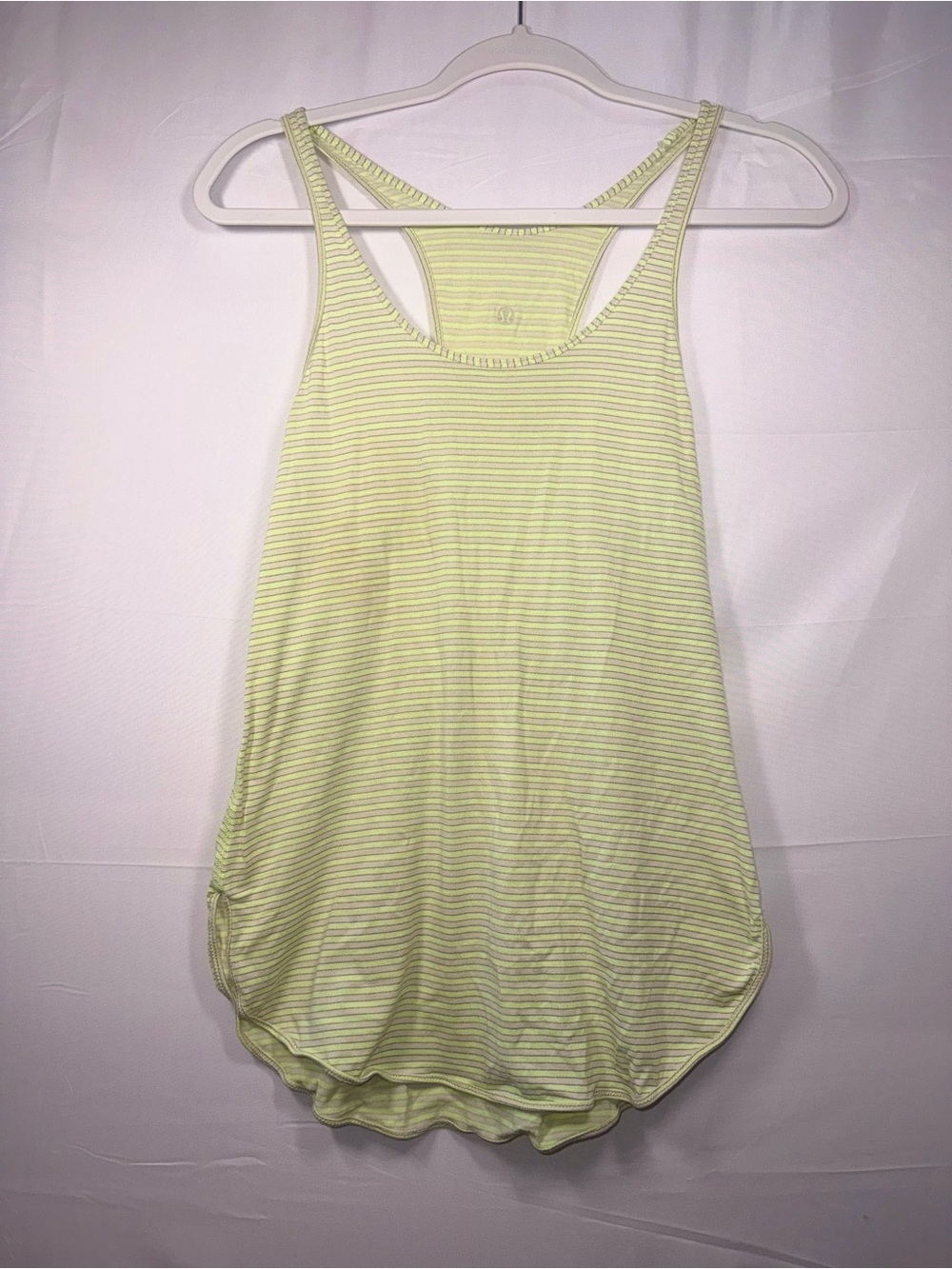 Lululemon Activewear Women Yellow Striped Racerback Tank Top Size 6 / Small